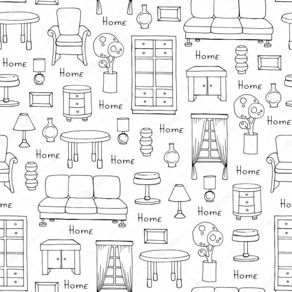 Рисунки мебели для вырезания