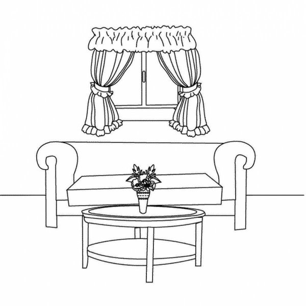 Раскраска мебель для кукол