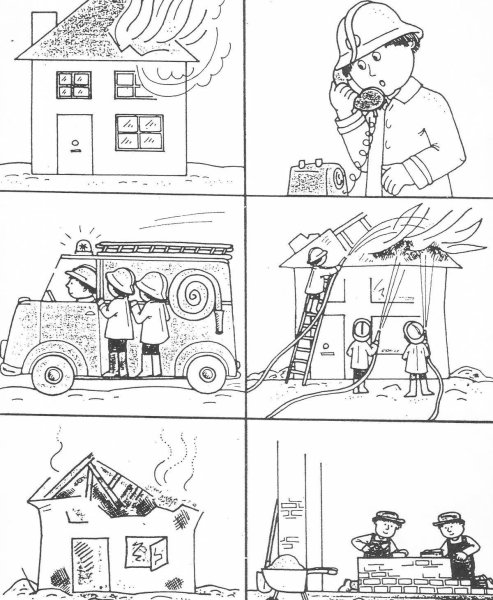 Раскраска по пожарной безопасности для дошкольников