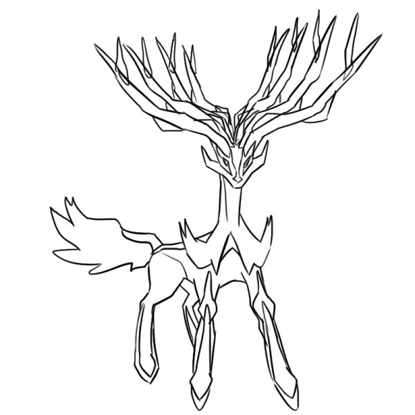 Покемоны раскраска Xerneas