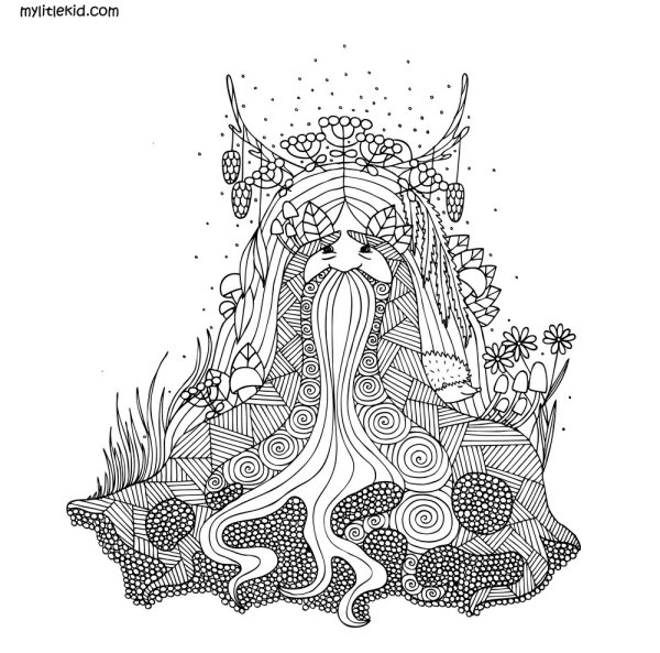 Лесной дух раскраска