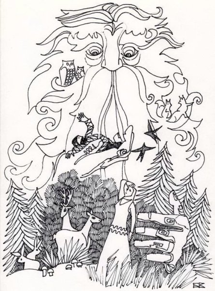 Лесной дух раскраска