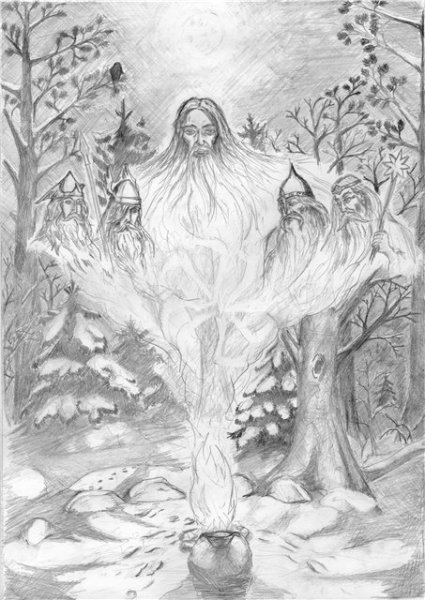 Славянские рисунки карандашом