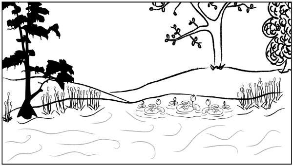 Озеро раскраска