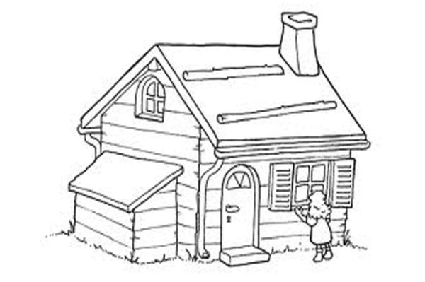 Бревенчатый дом раскраска