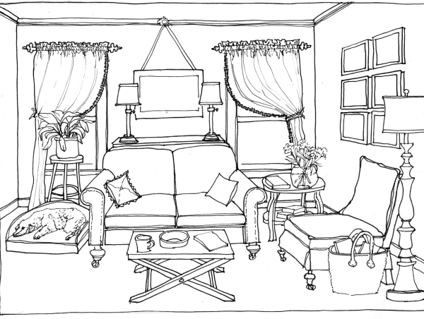 Комната раскраска для детей