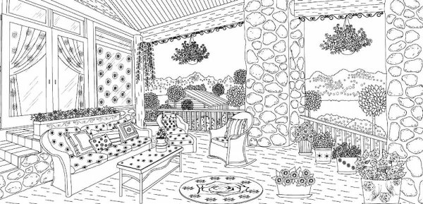Раскраска комната