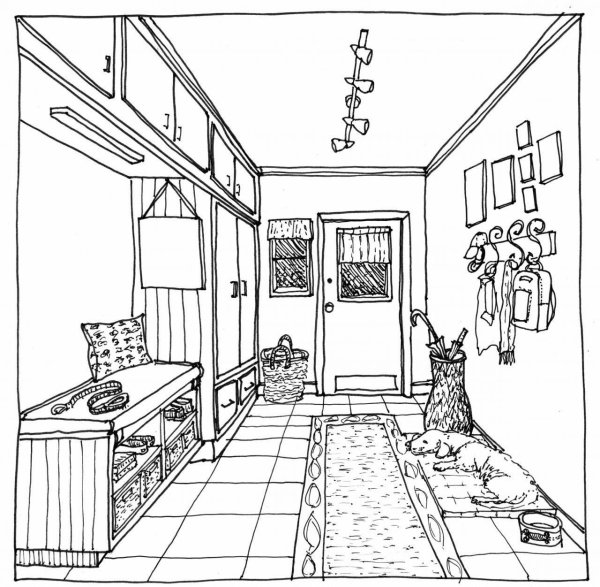 Интерьер для раскрашивания