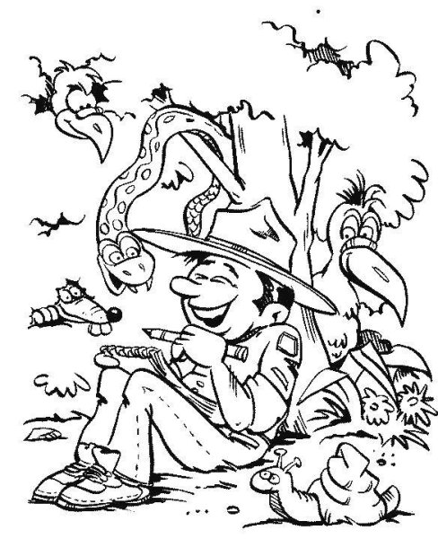 Лесничий раскраска для детей