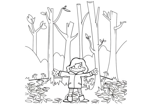 Раскраски осеннего леса