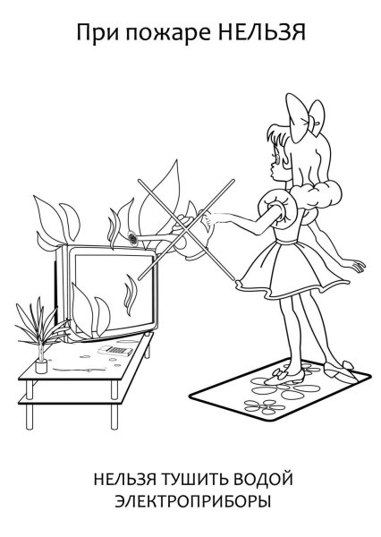 Пожарная безопасность раскраска для детей