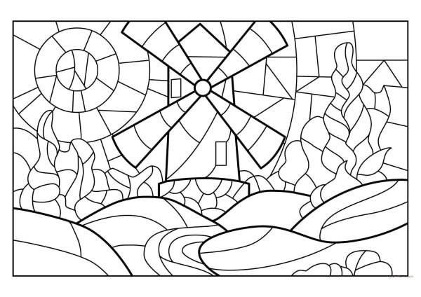 Витраж раскраска