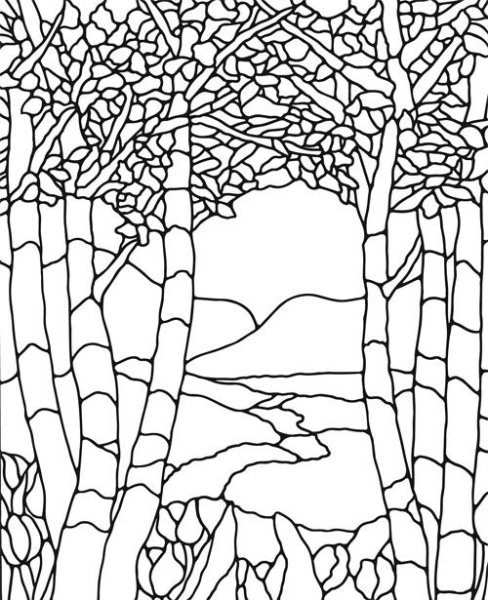 Трафареты для витражей природа