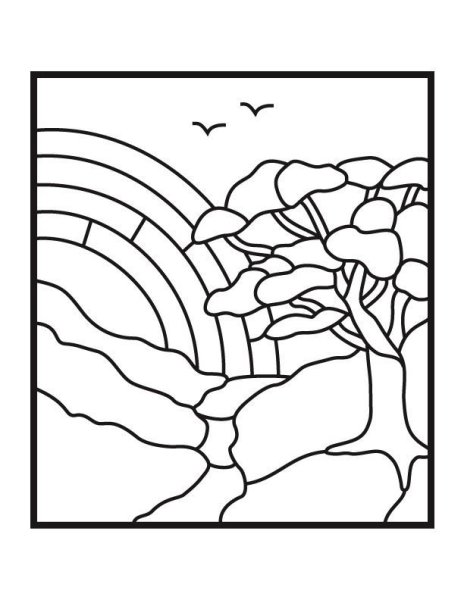 Трафареты для витража пейзажи