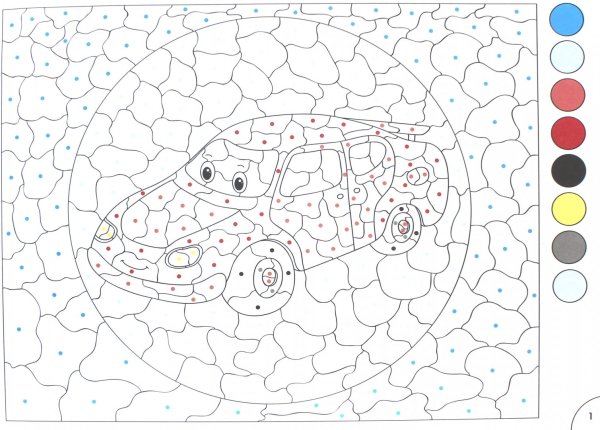 Раскраска мозаика для детей