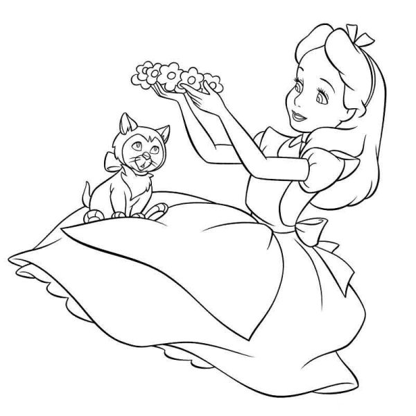 Алиса разукрашка