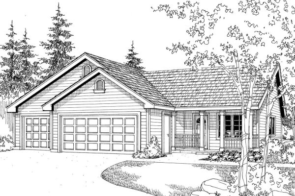 Нарисовать дом с гаражом