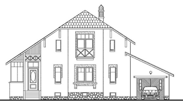 Дом снаружи чертеж