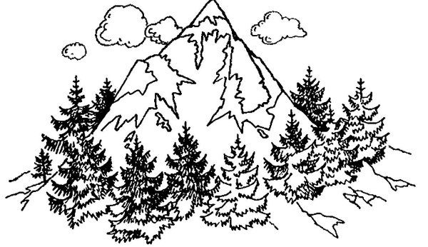 Горы раскраска для детей