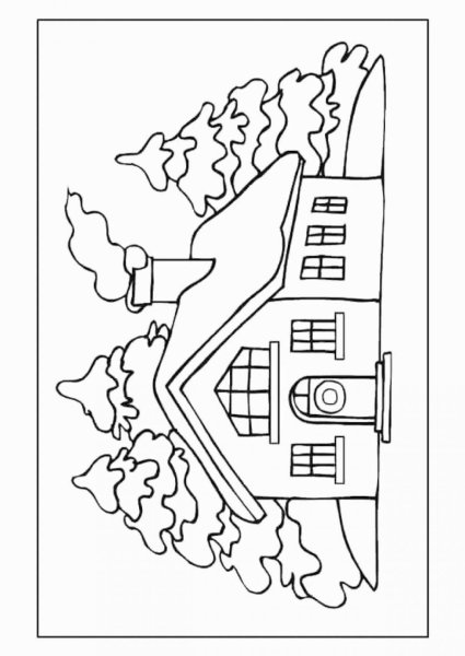 Горящее здание раскраска