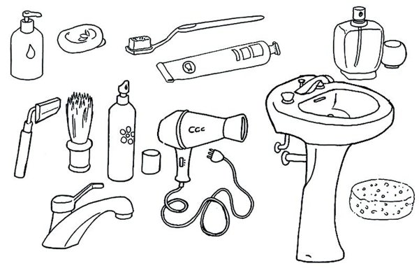 Раскраска предметы гигиены