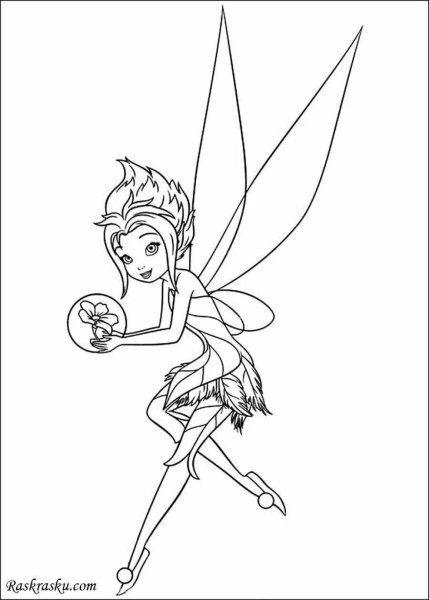 Раскраски для детей Фея Динь Динь