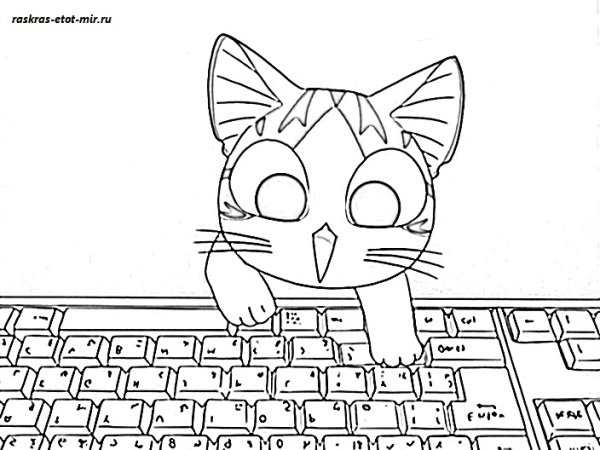 Раскраска майнкрафт котенок