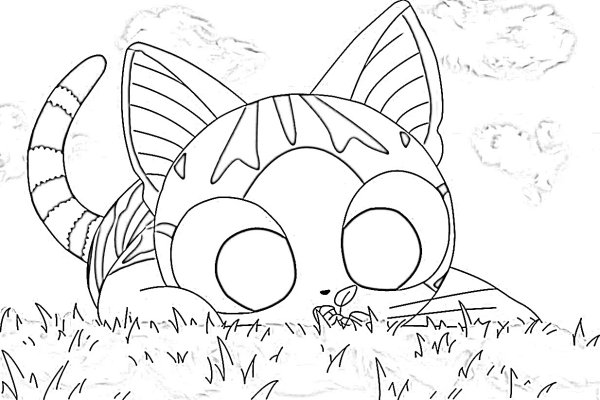 Котенок чи аниме раскраска