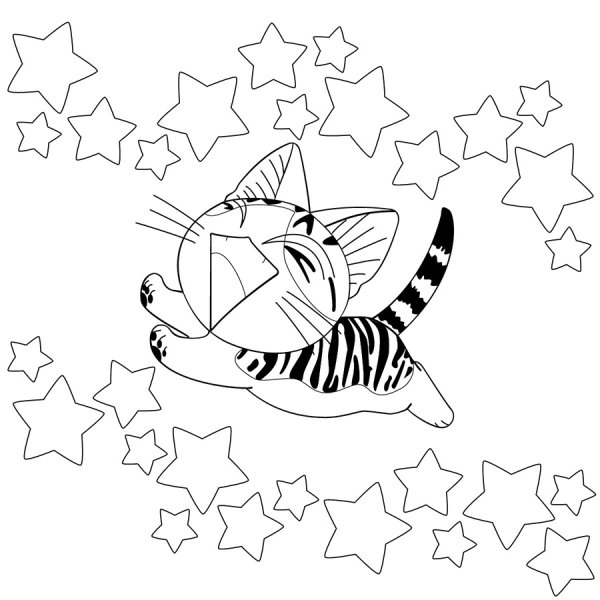 Раскраска котенок Чии