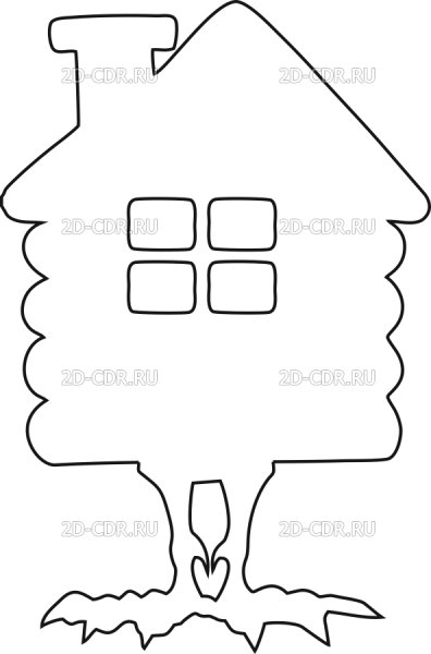 Избушка трафарет на окно