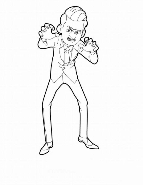 Раскраска кот Гром и заколдованный дом