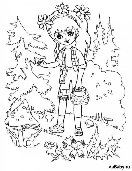 Раскраски для девочек лес