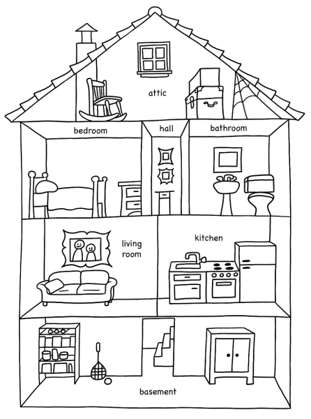 Английский язык Parts of the House Worksheet