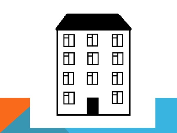 Трафарет многоэтажного дома