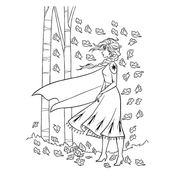 Раскраска Эльза сложная