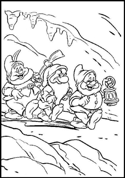 Шествие гномов раскраска для детей