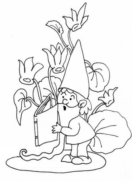 Домик гномика раскраска