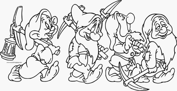 7 Гномов раскраска для детей