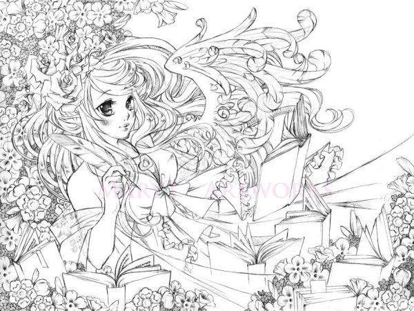 Раскраски аниме сложные