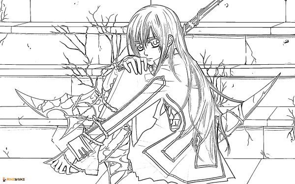 Раскраски аниме рыцарь вампир