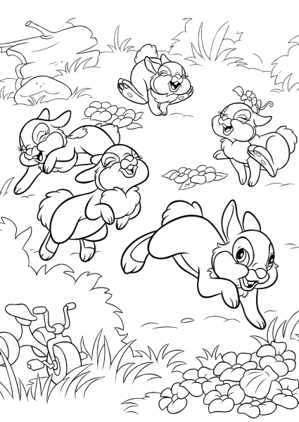 Зайчата. Раскраска