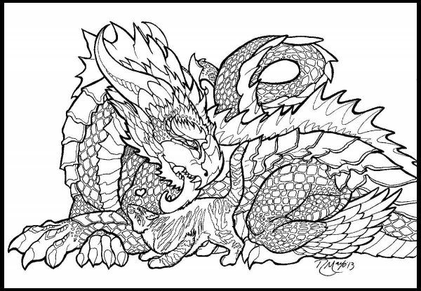 Раскраски драконы красивые