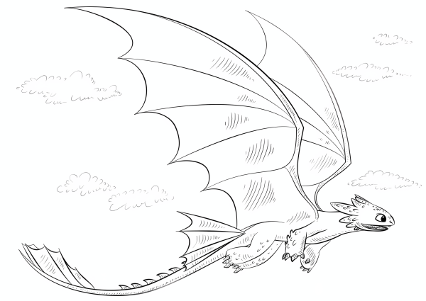 Раскраска дракон Беззубик