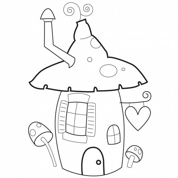 Сказочный домик раскраска для малышей