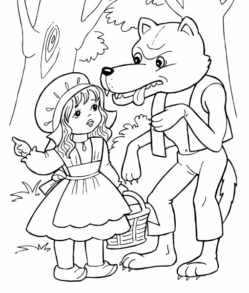 Ш Перро красная шапочка раскраска