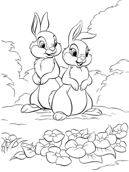 Заяц Бэмби Дисней раскраска