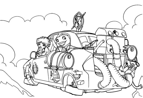 Фантастические машины раскраски