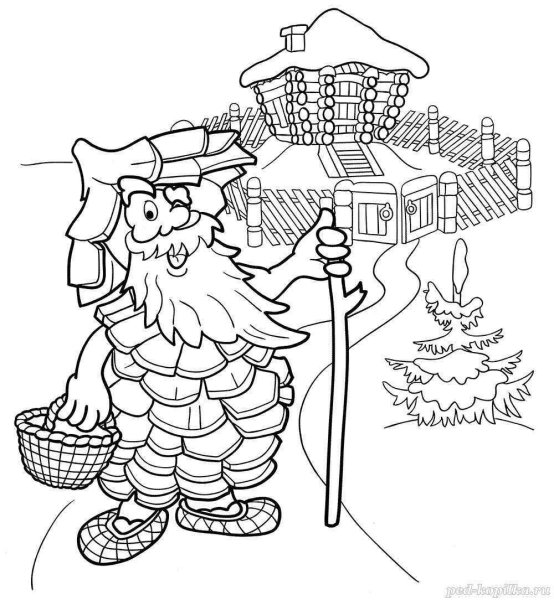 Лесовичок раскраска для детей