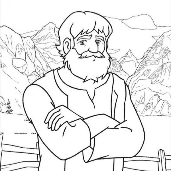Раскраска дедушка