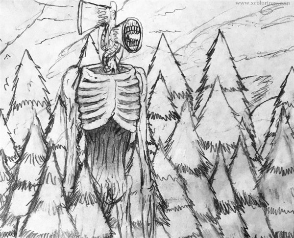 Сиреноголовый раскраска